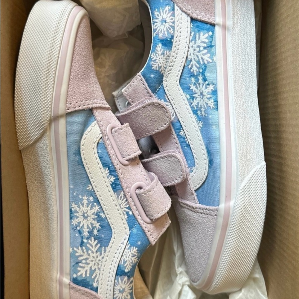 Kids Snowflake Sneakers - Blue and Pink
